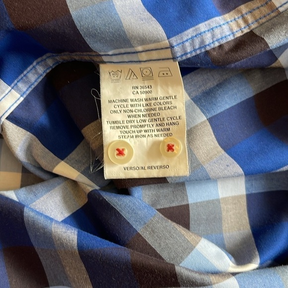 Tommy Hilfiger Sz 18/34  multi checkered long sleeve button down shirt - Picture 5 of 7